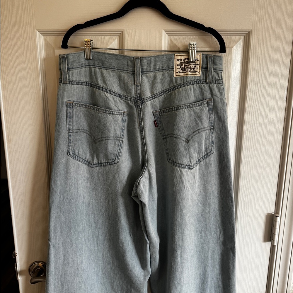 XL BAGGY STRAIGHT LINEN+ DENIM WOMEN'S JEANS Size 29 - Picture 6 of 12